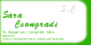 sara csongradi business card
