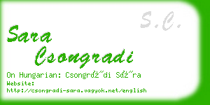 sara csongradi business card